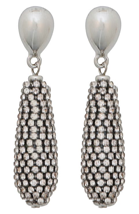Pavé Crystal Drop Earrings