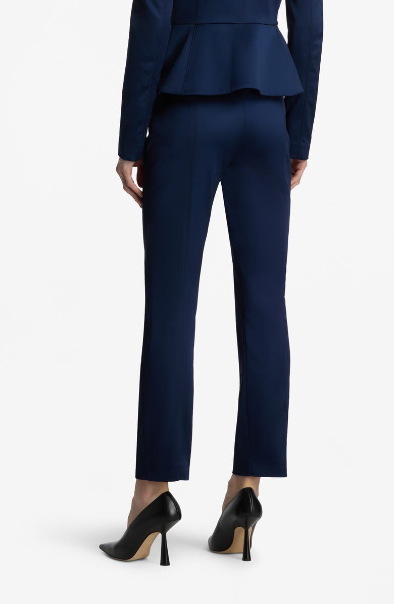 St. John Collection Italian Stretch Satin Ankle Pants, Alternate, color,