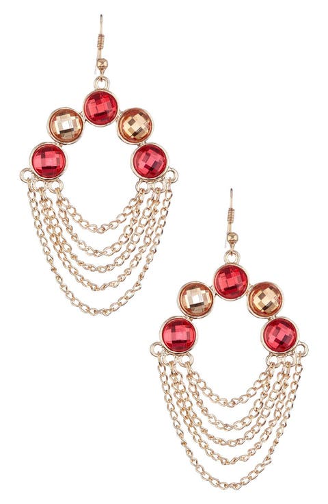 Semi Circle Draping Drop Earrings