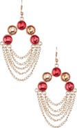 OLIVIA WELLES Semi Circle Draping Drop Earrings