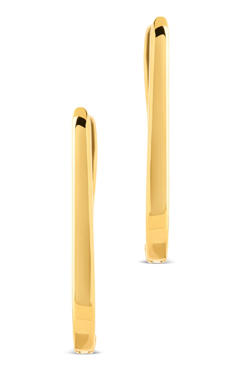 Sterling Forever Zuxana Polished Oval Hoop Drop Earrings, Alternate, color, Gold