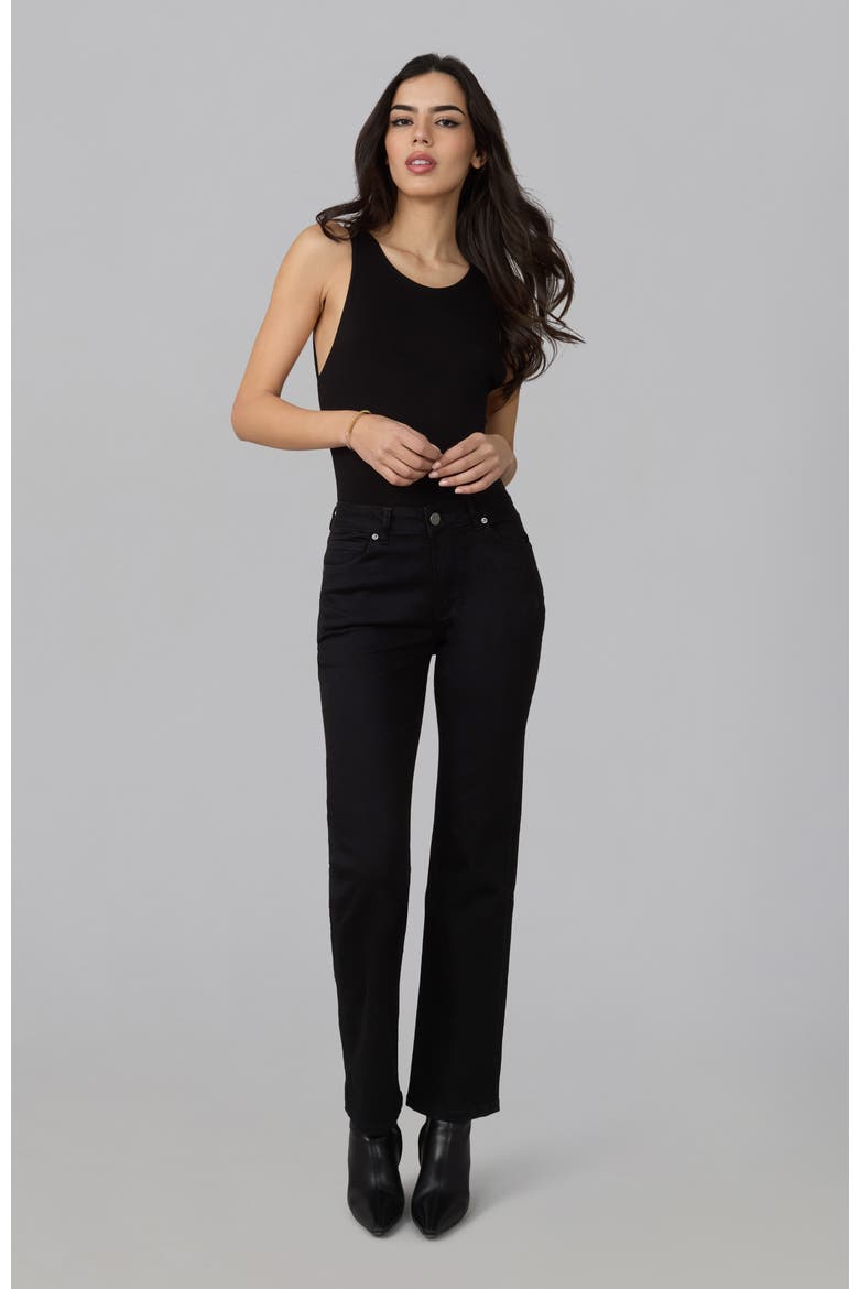 Denver High Rise Straight Jeans, Alternate, color, Black