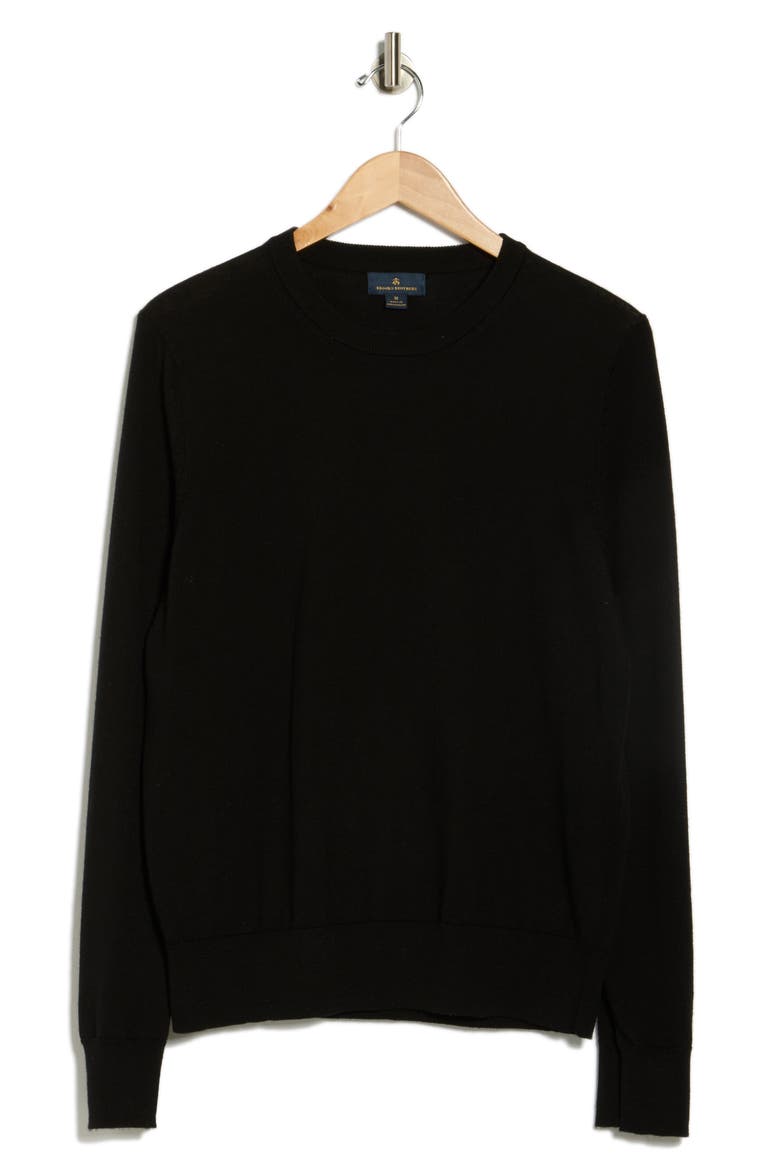 Wool Crewneck Sweater, Alternate, color, BLACK