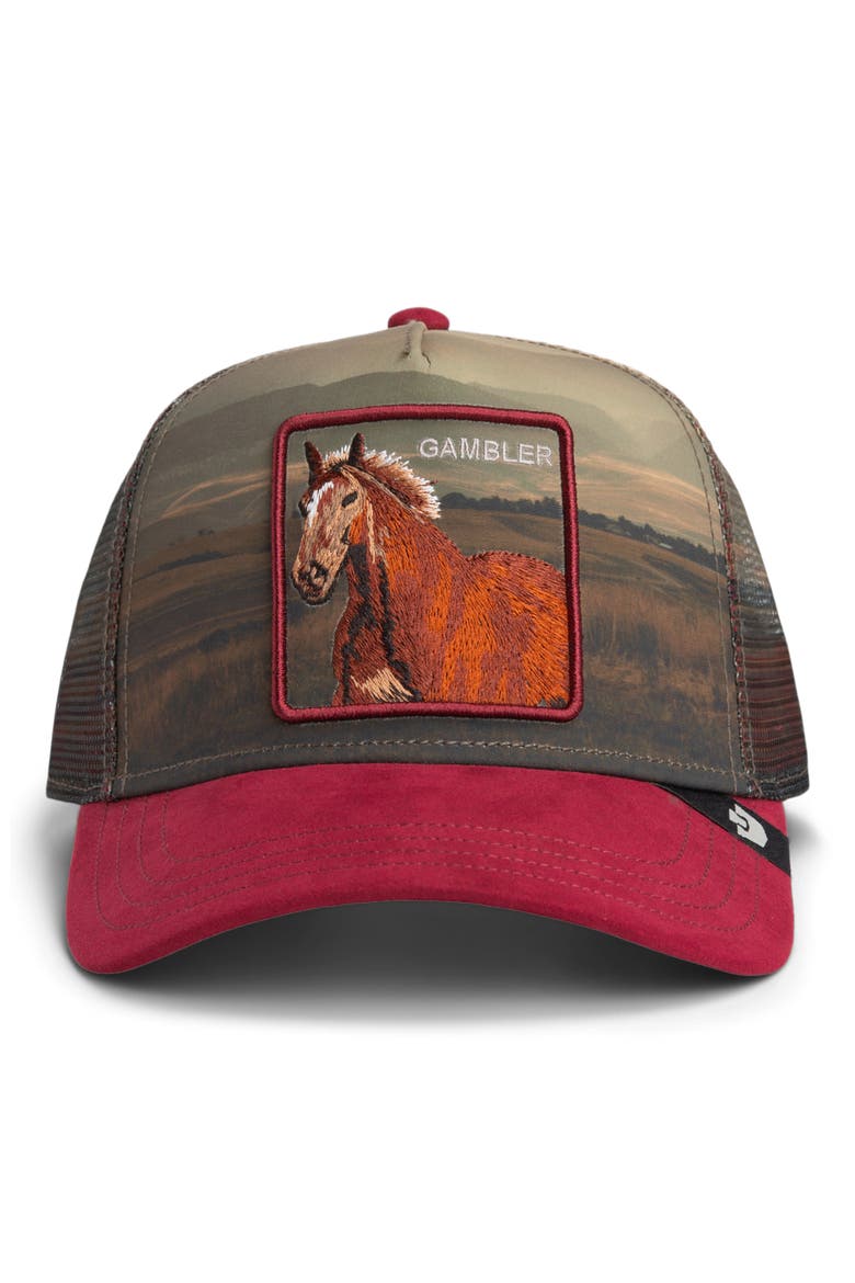 Stallion in the Element Patch Trucker Hat, Alternate, color, CRUSH