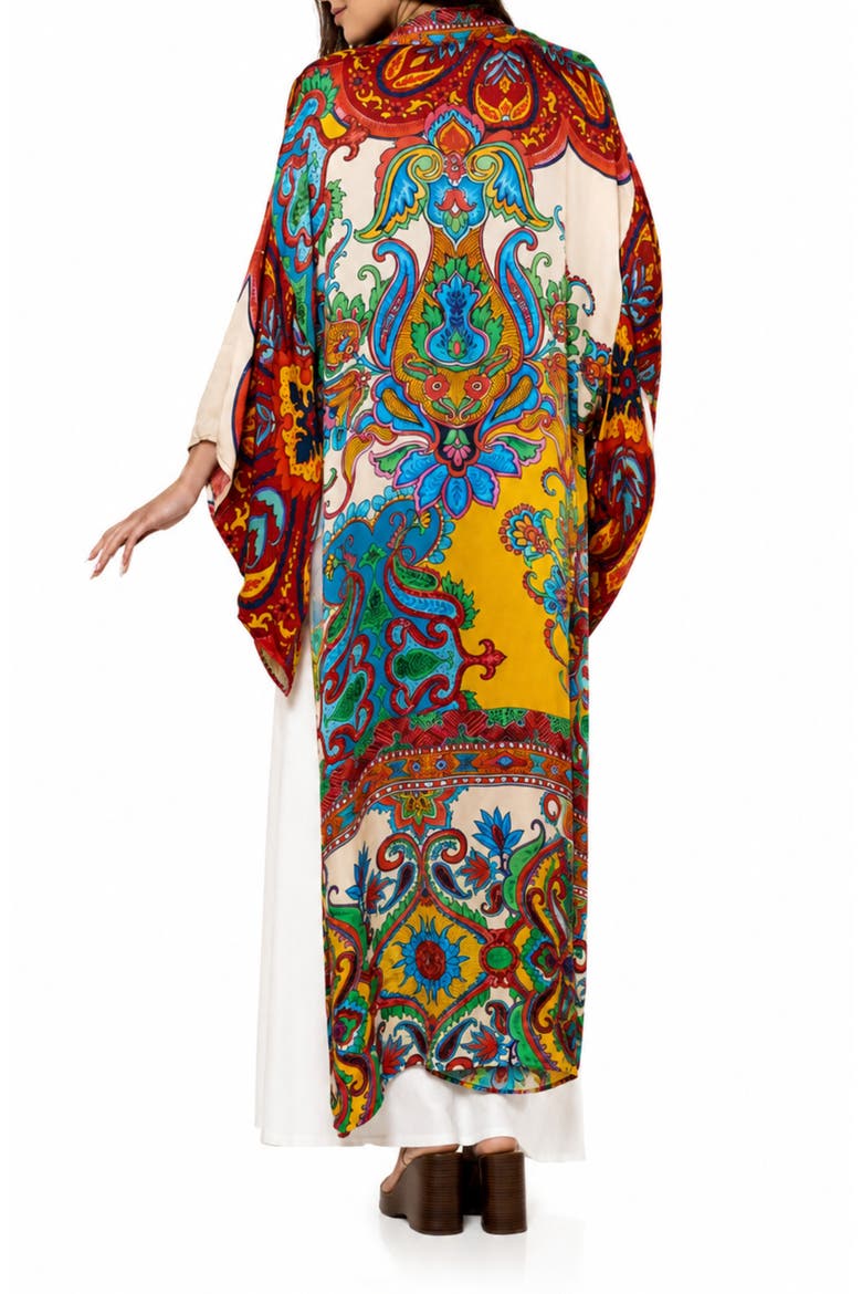Medallion Print Duster, Alternate, color, ORANGE