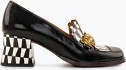 Chie Mihara TIBRO Plaid print patent leather heeled Loafers