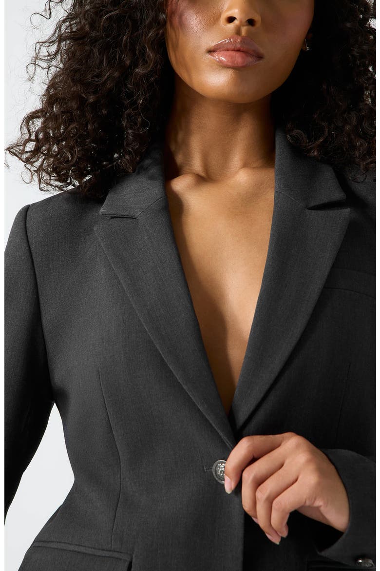 Joandra Perfect Blazer, Alternate, color, DARK GREY MELANGE