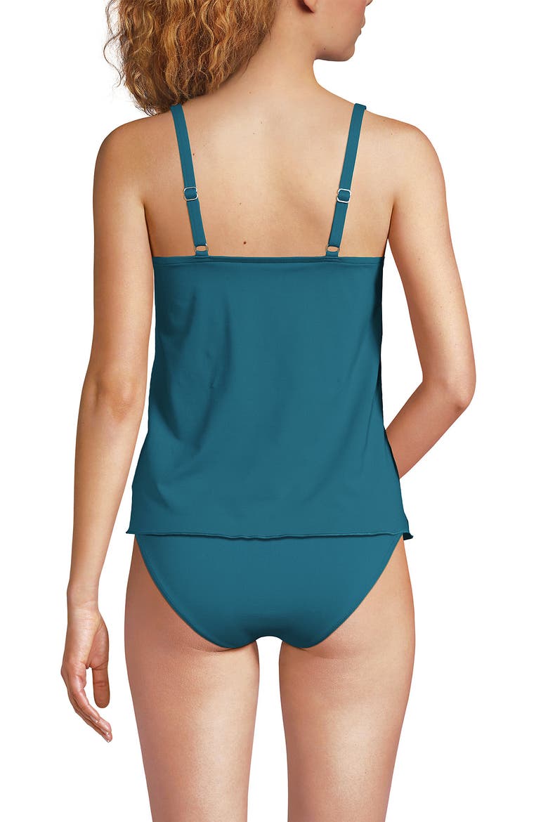 DD-Cup Tulip Hem Tankini Top, Alternate, color, Paradise Teal