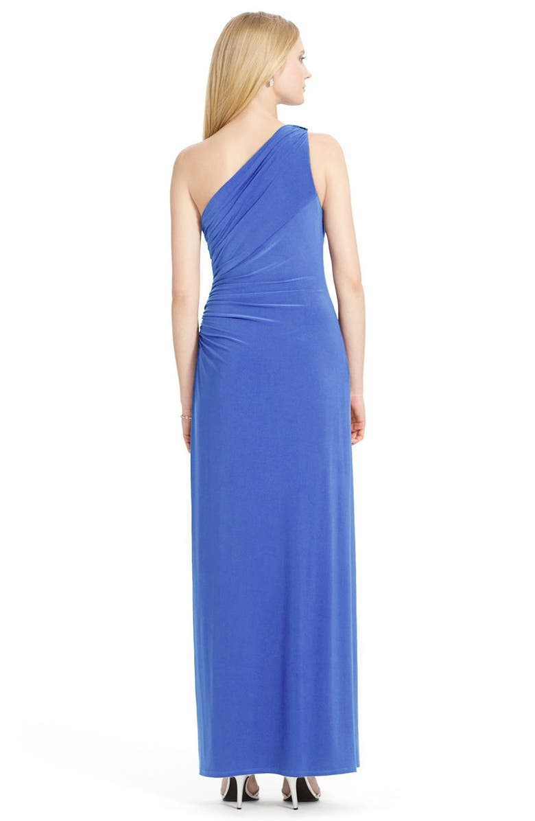 Lauren Ralph Lauren Ruched One-Shoulder Jersey Gown, Alternate, color, 