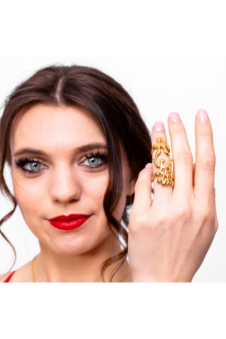 Splash Armour Ring, Alternate, color, Gold