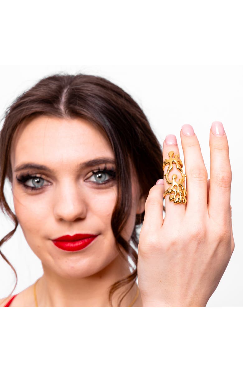 Lucy Quartermaine Splash Armour Ring, Alternate, color, Gold