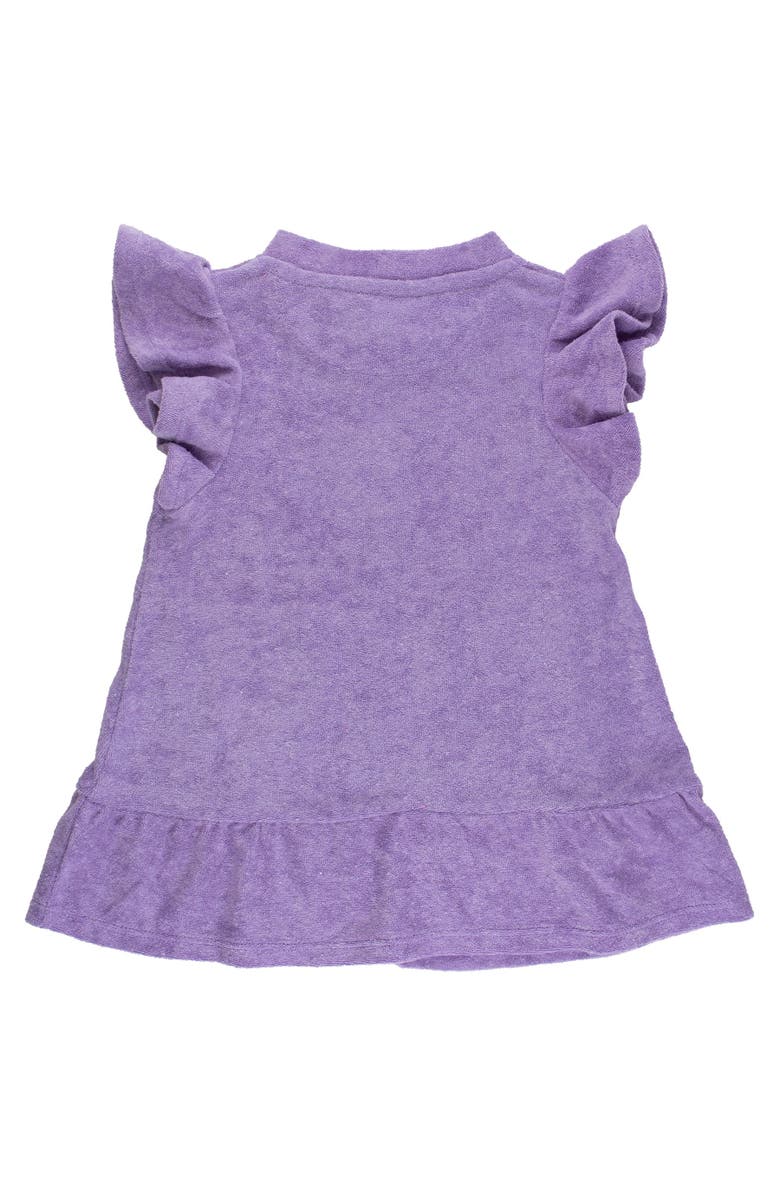 RuffleButts Terry Butterfly Sleeve Full Zip Cover-Up, Alternate, color, Wisteria Purple