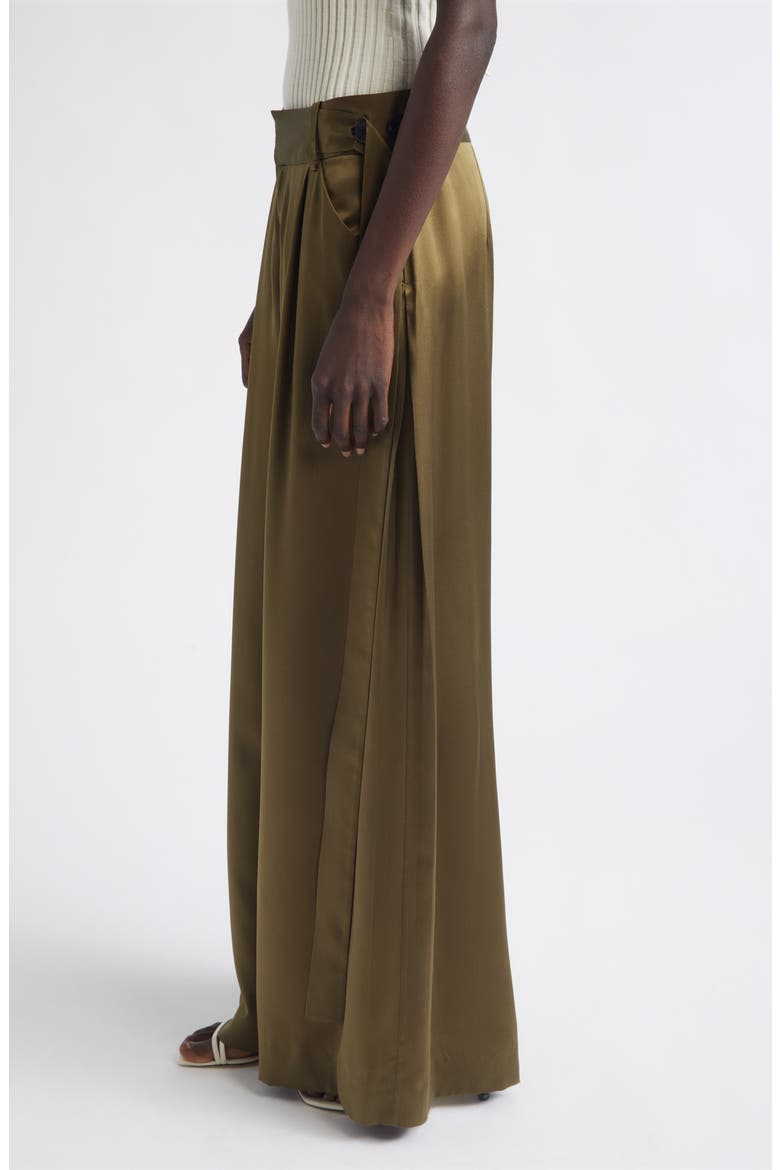 Liquid Silk Wide Leg Pants, Alternate, color, OLIVE