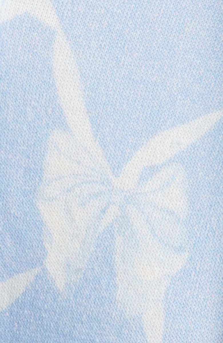 LoveShackFancy Arienne Ribbon Print Hoodie, Alternate, color, Chilled Blue