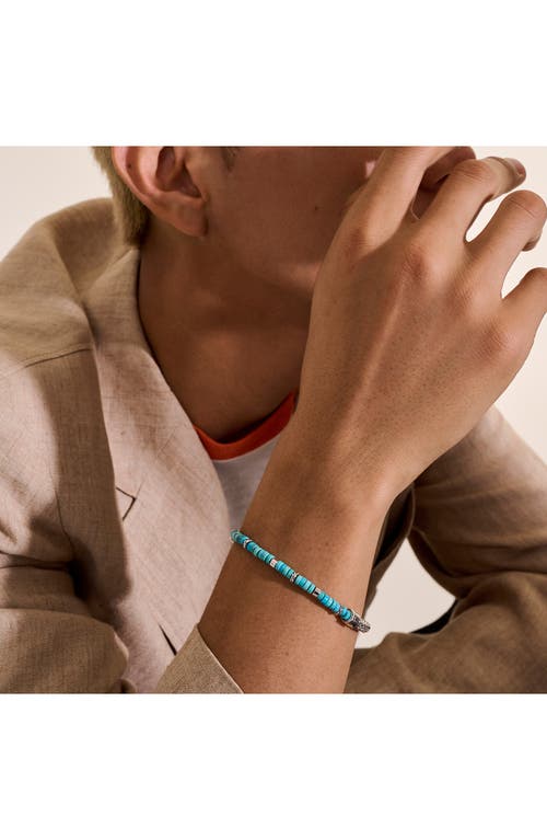 Shop John Hardy Heishi Chain Bracelet, Silver, Gemstones In Treated Turquoise