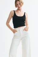 H&M Wide High Waist Ankle Jeans