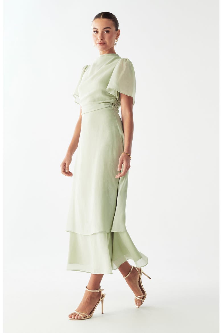 Rory Midi Dress, Alternate, color, Light Sage