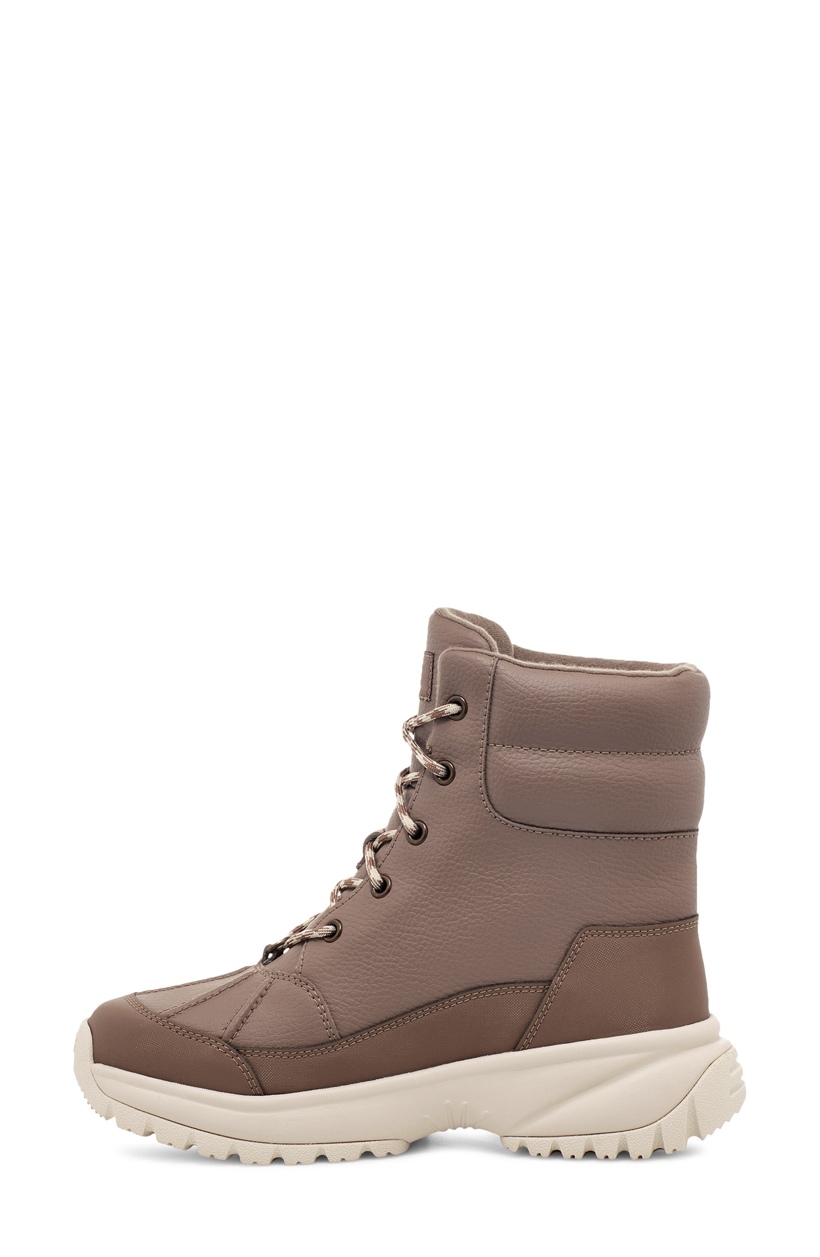 Yose Waterproof Lace-Up Boot, Alternate, color, CARIBOU LEATHER