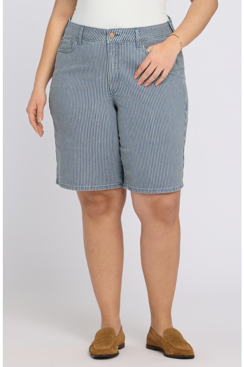 Lilly Straight Leg Denim Shorts, Main, color, MALAGA STRIPE