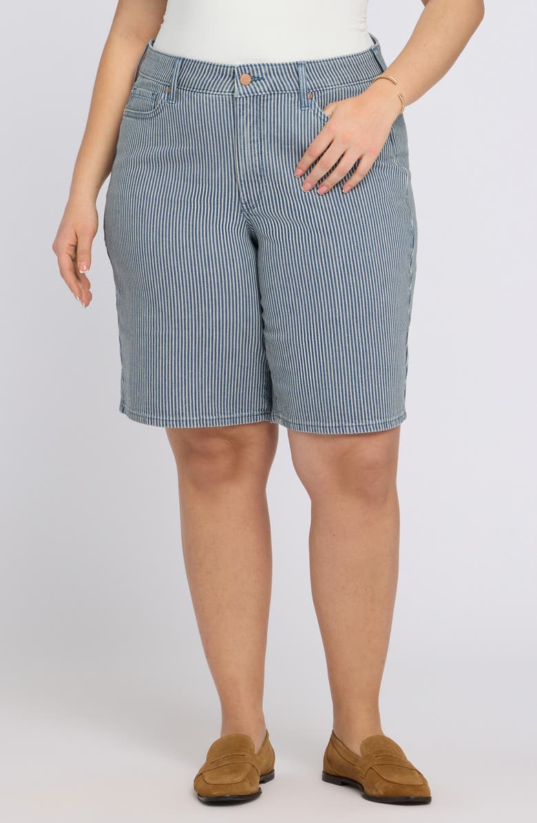 NYDJ Lilly Straight Leg Denim Shorts, Main, color, Malaga Stripe