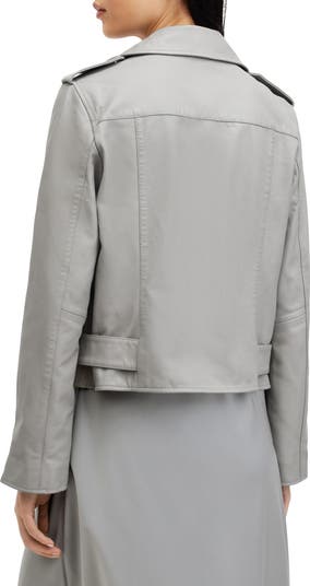 Balfern Belted Leather Biker Jacket