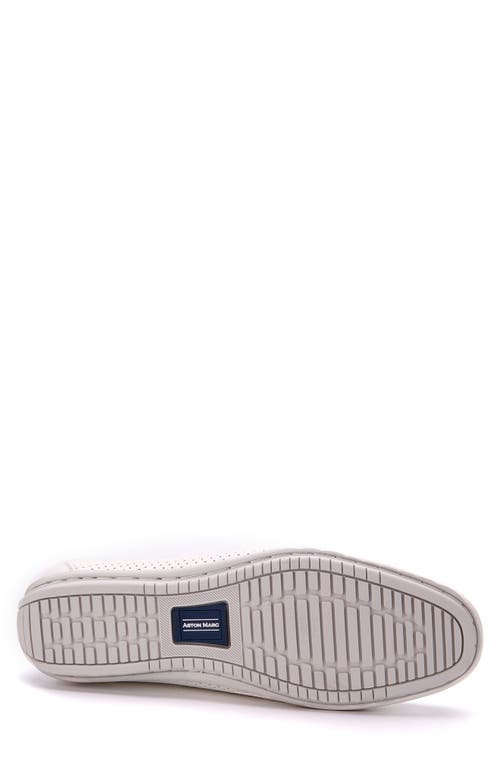 Aston Marc Perforated Bit Loafer In White