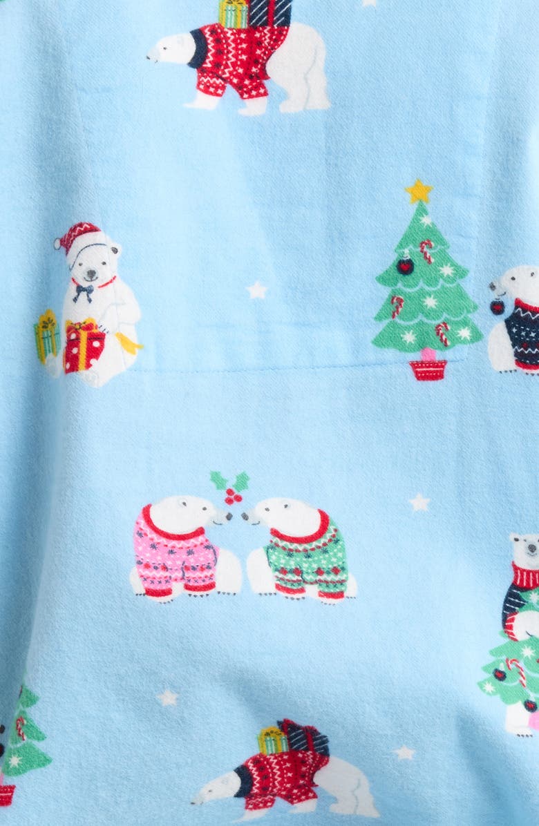 PJ Salvage Print Flannel Pajamas, Alternate, color, Ice Blue