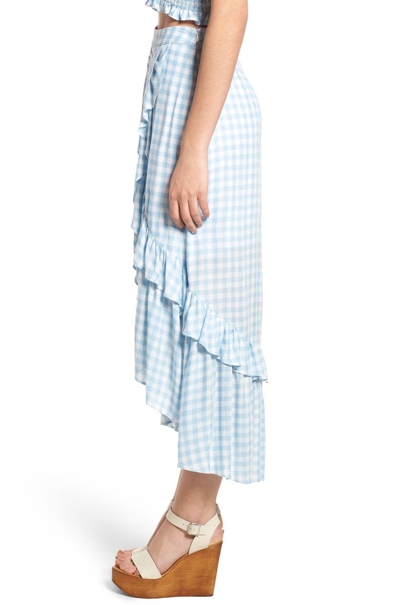 Lost + Wander Fiesta Ruffle Gingham Skirt, Alternate, color, 