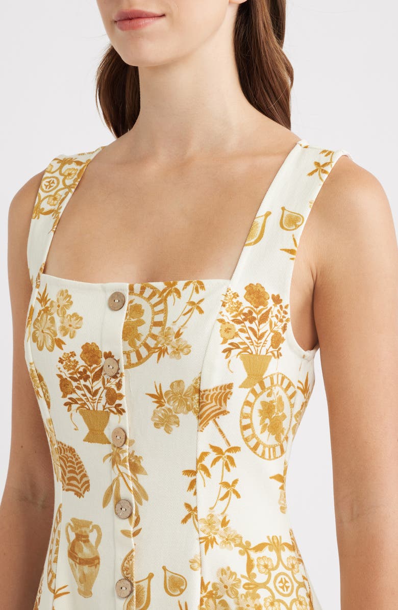 FLYING TOMATO Print Midi Dress, Alternate, color, Ivory