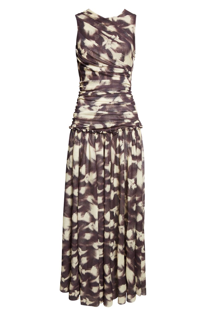 Siedrés Alina Print Ruched Open Back Mesh Dress, Alternate, color, 