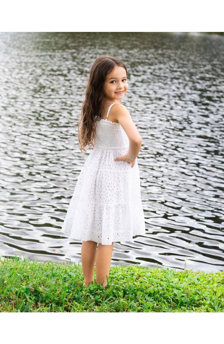 Change of Scenery Lila Smocked Eyelet Tiered Dress, Alternate, color, Fresh White Eyelet