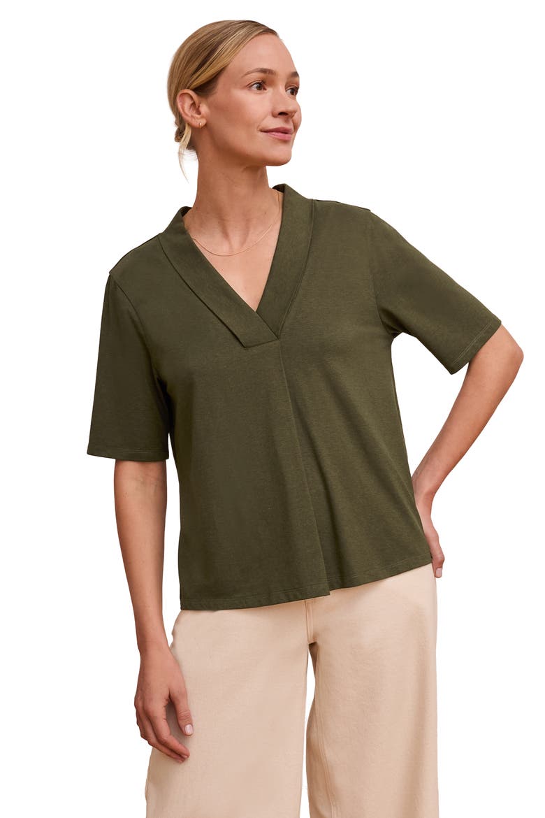 Relaxed V-Neck T-Shirt, Main, color, Dark Olive