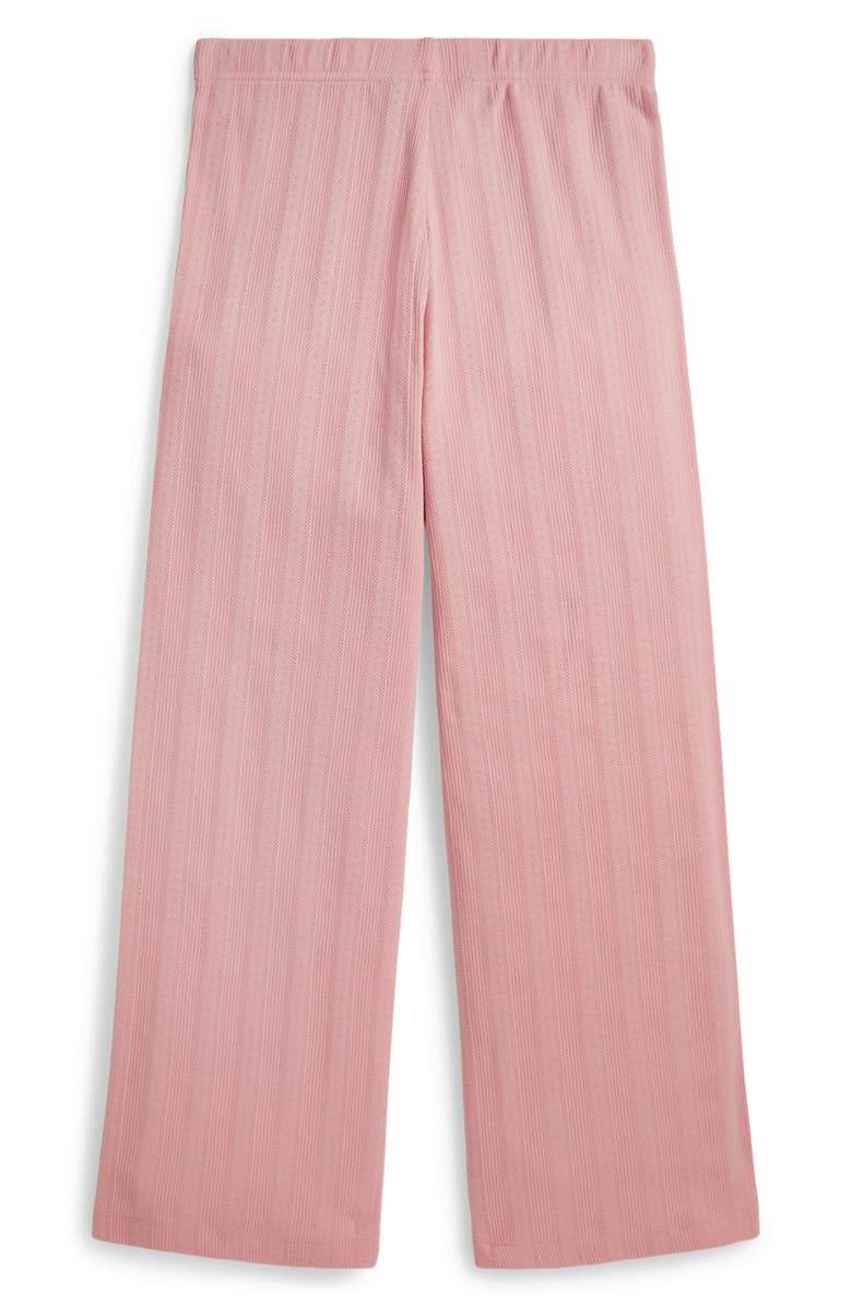 Polo Ralph Lauren Kids' Pointelle Knit Cotton Wide Leg Pants, Alternate, color, Adirondack Rose