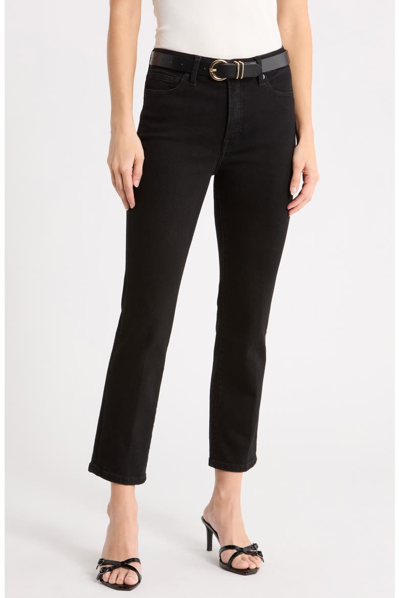 Good Legs High Waist Straight Leg Jeans, Main, color, BLACK001