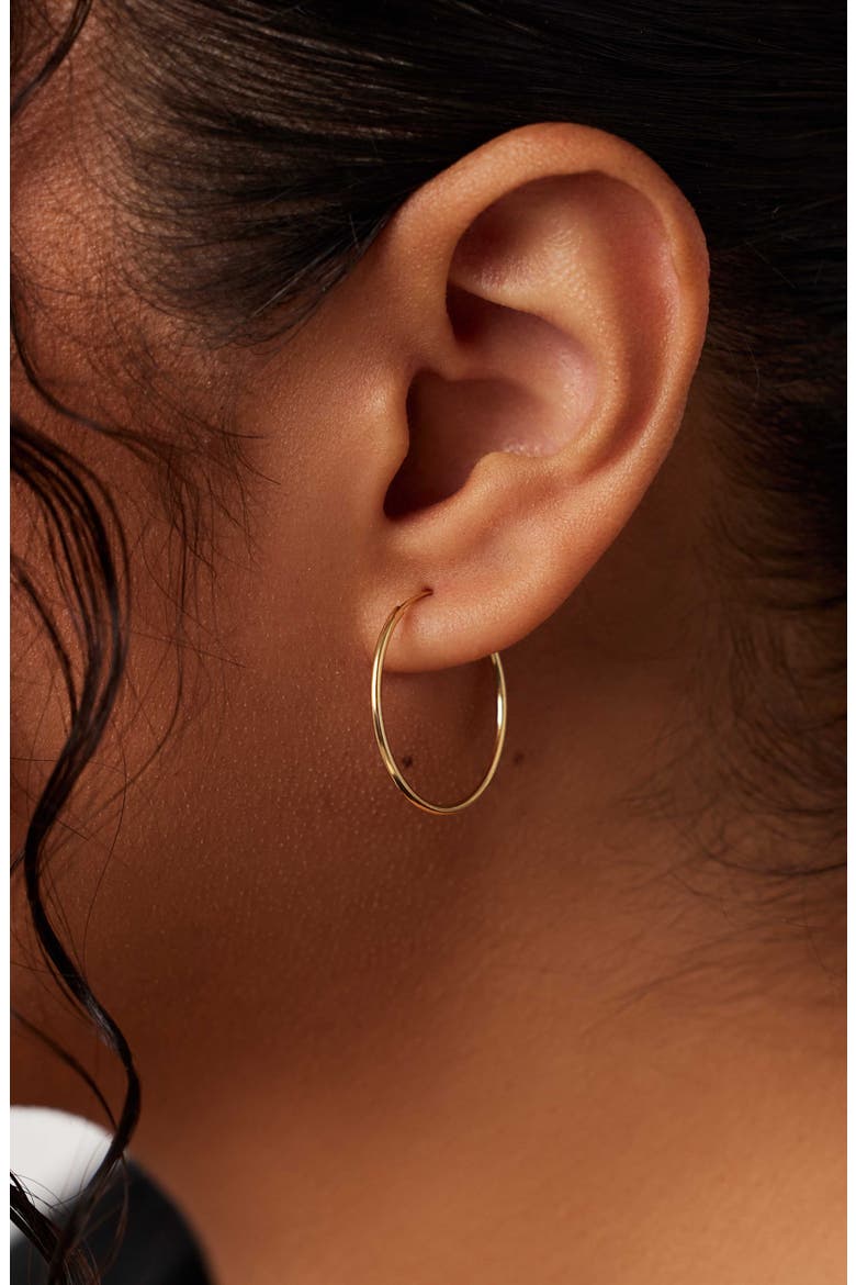 Small Gold Hoop Earrings - Gold Slim Hoops Large, Alternate, color, Gold