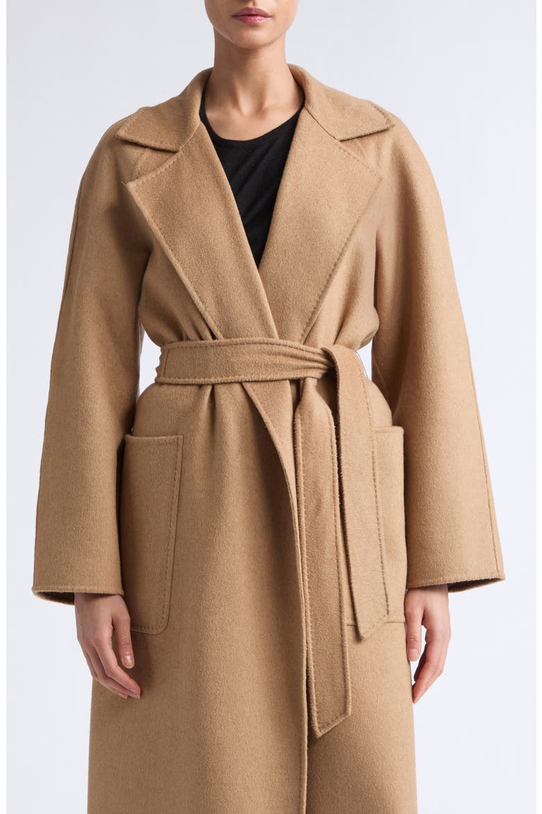 Wool Tie Waist Coat, Main, color, CAMEL