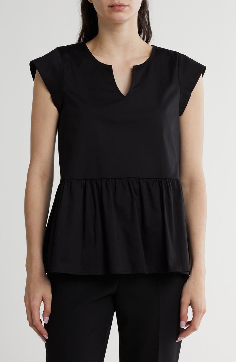 Renee C Poplin Peplum Top, Main, color,
