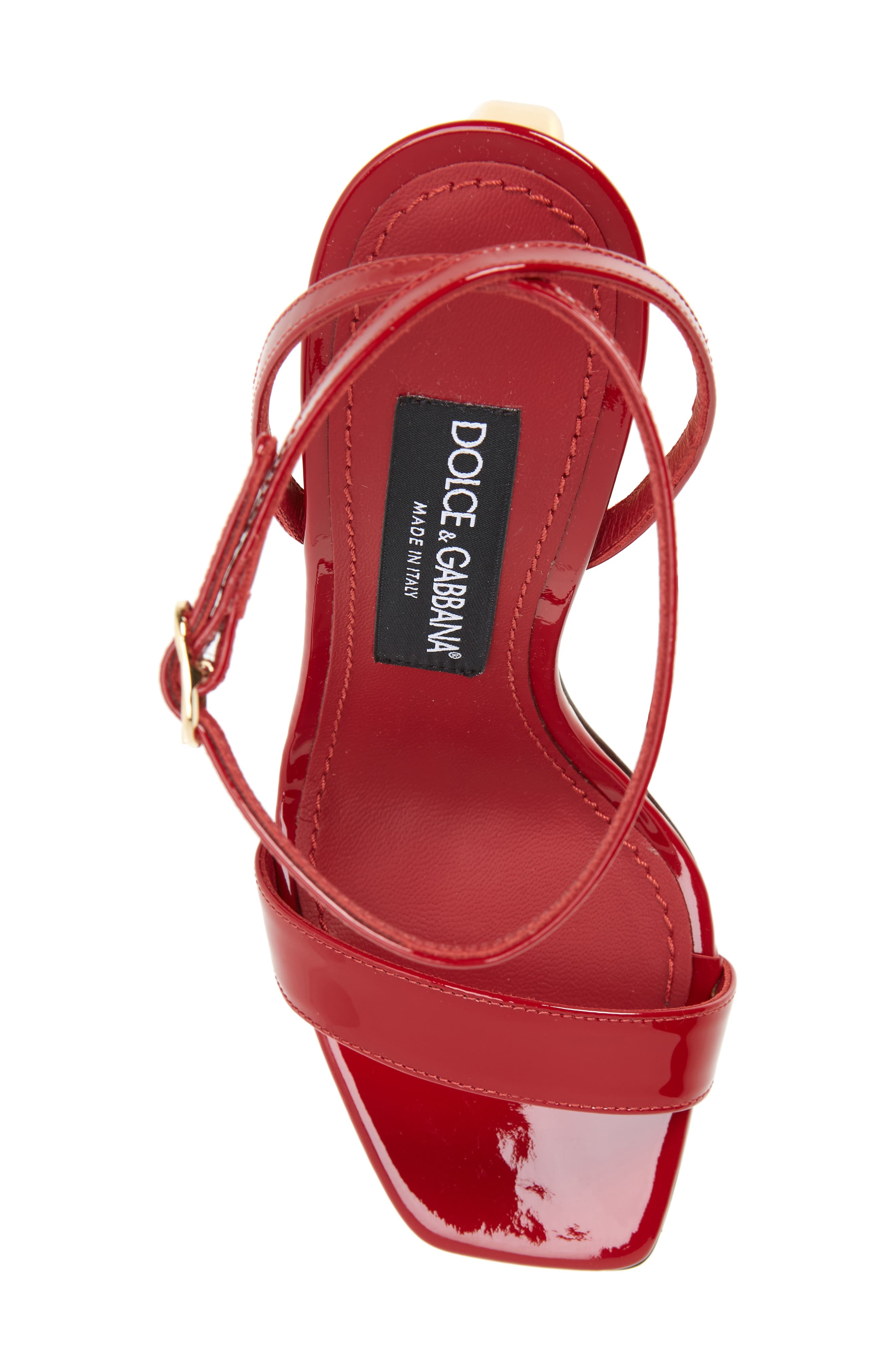 Logo Heel Ankle Strap Sandal, Alternate, color, ROSSO