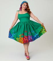 Unique Vintage Plus Size 1950s Bobbie Swing Dress