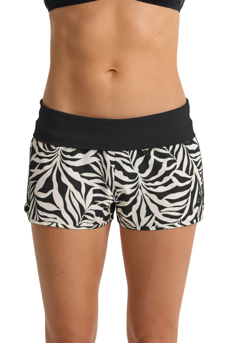 Surfers Paradise Cover-Up Shorts, Alternate, color, BLACK/ WHITE