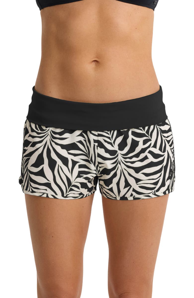 Roxy Surfers Paradise Cover-Up Shorts, Alternate, color, Black/ White