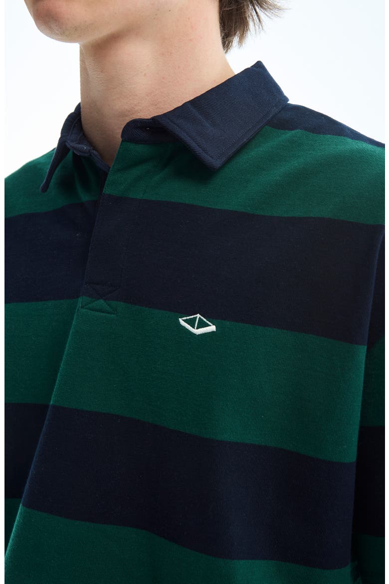 Post Game Stripe Cotton Polo, Alternate, color, NAVY TEAL