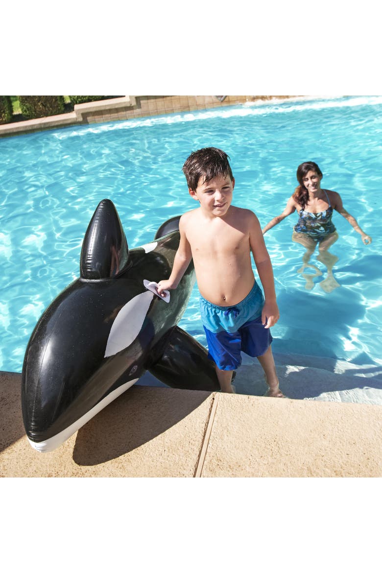 Jumbo Whale Rider Inflatable Pool Float, Alternate, color, Multicolored