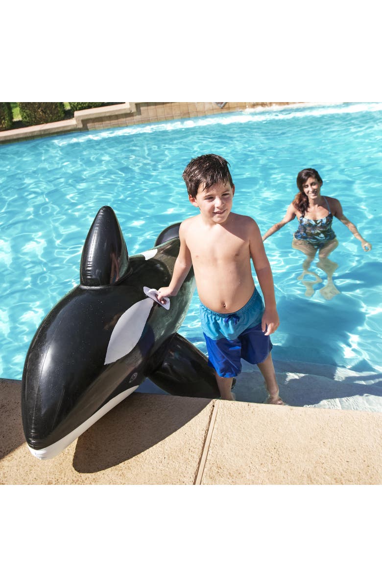 Bestway Jumbo Whale Rider Inflatable Pool Float, Alternate, color, Multicolored