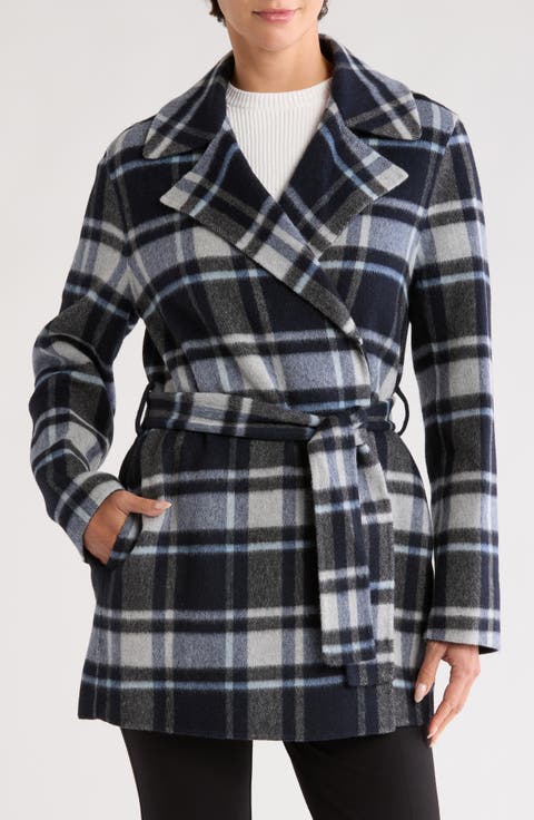 Plaid Belted Long Coat