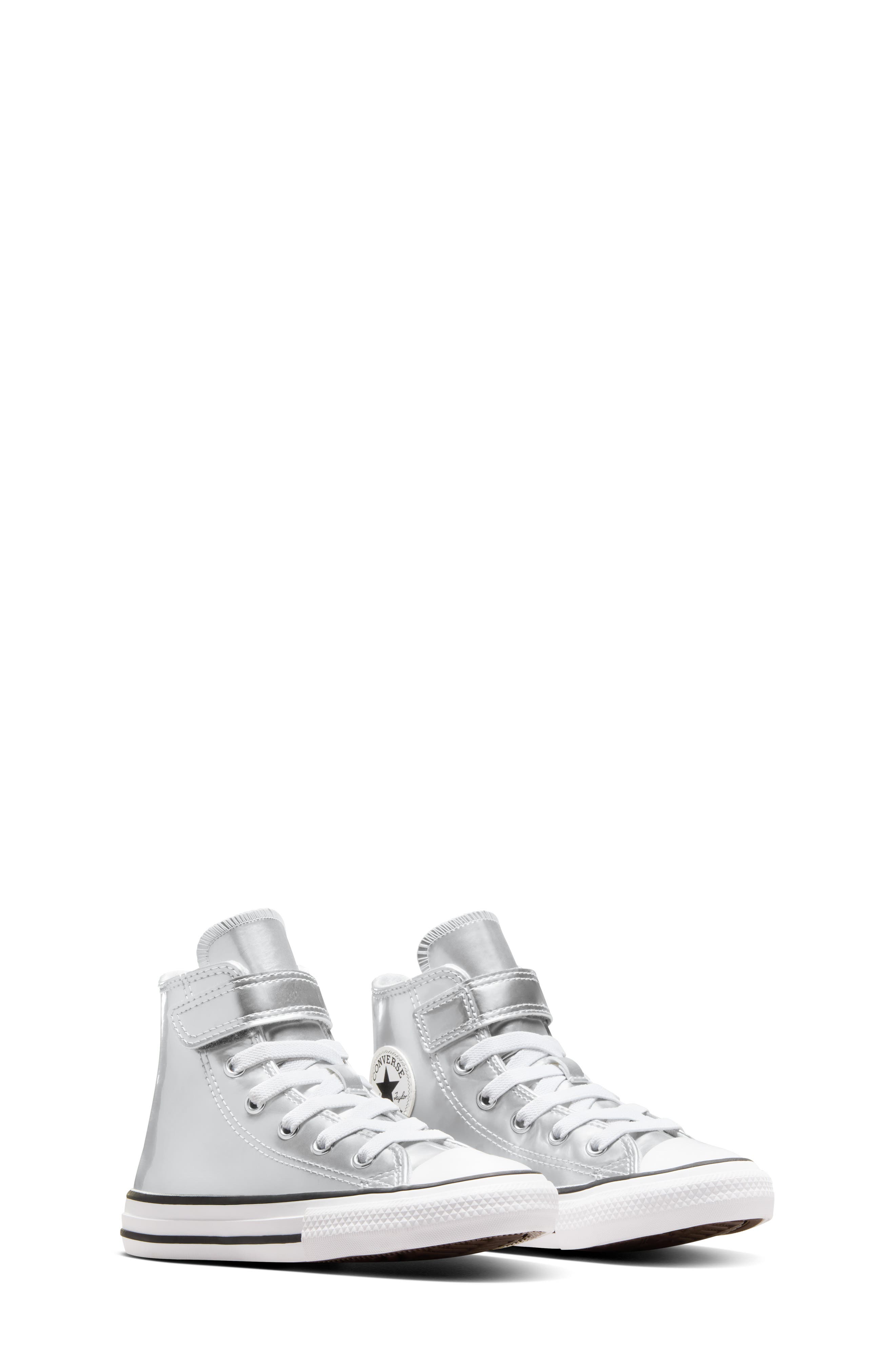 Converse Kids' Chuck Taylor<sup>®</sup> All Star<sup>®</sup> 1V High Top Sneaker, Alternate, color, Silver/White/Silver