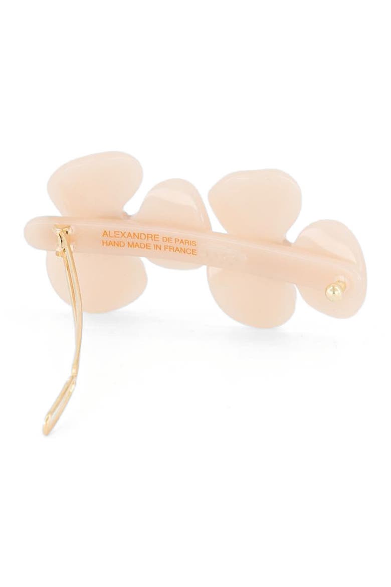 Camelia acetate side barette, Alternate, color, Beige
