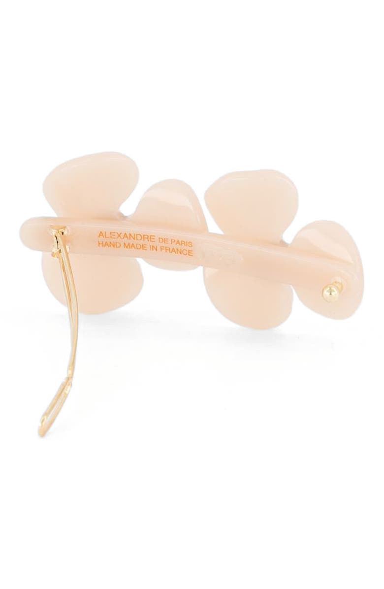 Alexandre de Paris Camelia acetate side barette, Alternate, color, Beige