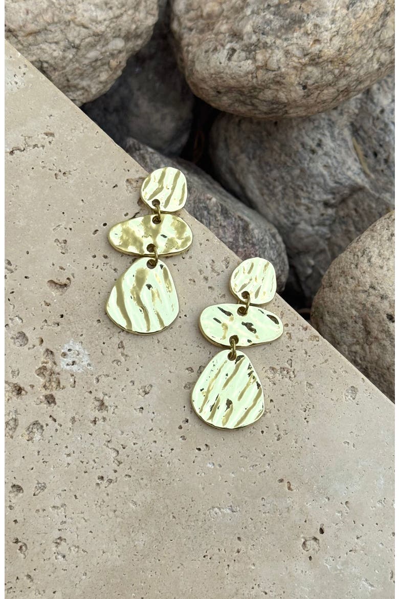 Miro Textured Drop Earrings, Alternate, color, GOLD
