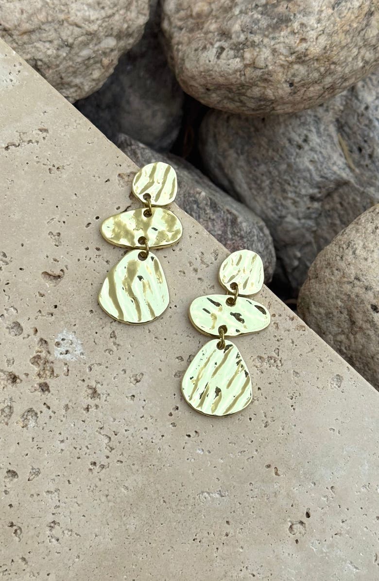 Adornia Miro Textured Drop Earrings, Alternate, color, Gold